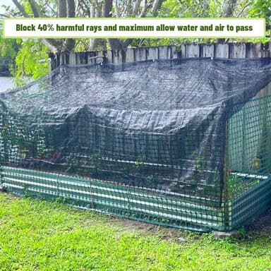 SUNNY GUARD 40% 8x10ft Shade Cloth for Garden, Mesh Tarp, Sunblock Plants Cover for Vegetables, Greenhouse, Raised Bed,Pets,Chicken Coop, Black - Image 5