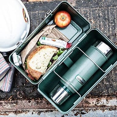 Stanley Classic Lunch Box 10 qt | Vintage Metal Lunchbox | Durable Meal Container with Handle and Latch | Stores Food, Drinks, Thermos, Water Bottle | Hammertone Green - Image 6