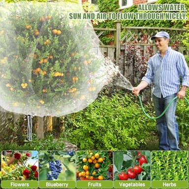 4PCS Bird Netting 6.6x8.2FT Tree Net Mesh Bag with Drawstring Garden Insect Netting Pest Barrier Blueberry Netting Plant Row Cover White Mosquito Net for Fruit/Flower/Vegetables - Image 5