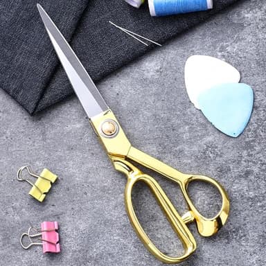 10 Inch Fabric Scissors For Sewing, Tailor Scissors for Fabric Cutting,Craft shears for fabric Cutting Dressmakers Art Decorate (GOLDl) - Image 7