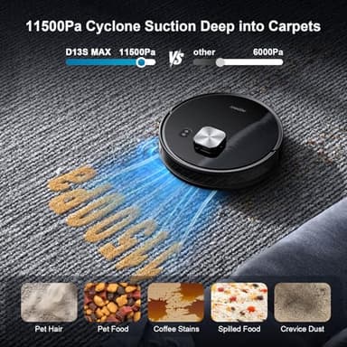 MAMNV Robot Vacuum and Mop, 11500 Pa Suction, 3-in-1 Robotic Vacuum with Smart LiDAR Navigation, 70 Day Self-Emptying,160 Min Runtime,App/Alexa/Voice Control, Ideal for Pet Hair, Carpet & Hard Floor - Image 4
