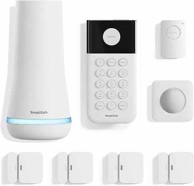 SimpliSafe 8 Piece Wireless Home Security System - Optional 24/7 Professional Monitoring - No Contract - Compatible with Alexa and Google Assistant , White - Image 1