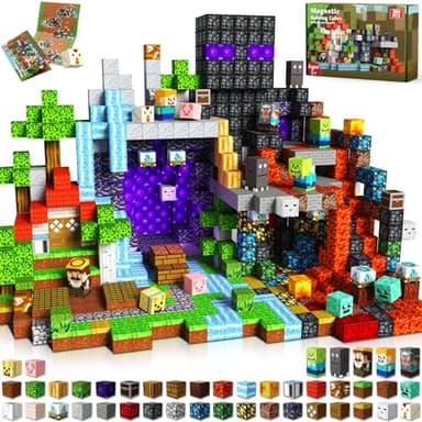 GraceDuck 300 PCS Magnetic Blocks - Magnetic Building Blocks, Stacking Magnets for Kids, Sensory Toy for STEM Montessori Sensory Toys for Kids 3+ Boys and Girls Christmas Birthday Gifts - Image 1