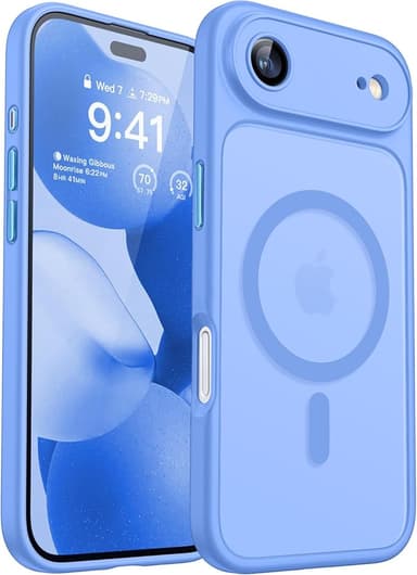 CANSHN Magnetic Compatible with iPhone Air Case(6.5 Inch), Upgraded [Full Camera Protection] [Compatible with Magsafe] [Translucent Matte] Shockproof Phone Cover for iPhone 17 Air Case,Ultramarine - Image 1