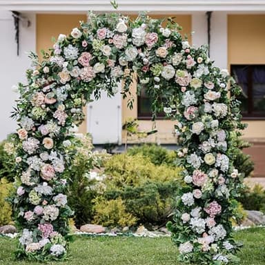 SIUING Metal Garden Arch - Metal Wedding Arch Backdrop Stand, Garden Arbor: 47.2(W)×94.5(H) inch, Garden Arbor for Climbing Plant Outdoor, Wedding, Party, Backyard, Lawn - Image 7