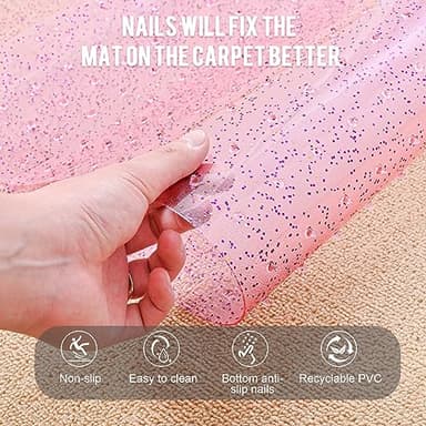 Uross Carpet Protector for Pets - Cat Carpet Protector for Doorway, Anti Scratch Under Door Cat Protector Mat, Easy to Cut Plastic Scratch Stopper Guard Carpet 3.6FT-Purple - Image 2