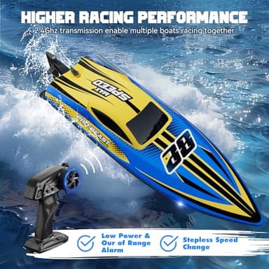 TOPCHOIC Brushless RC Boat 30+MPH, Big Remote Control Boats for Adults and Kids, Fast Racing Boat with Self-Righting, LED Lights, Waterproof, RTR, Sailboat for Lake, River, Saltwater and Pools - Image 7