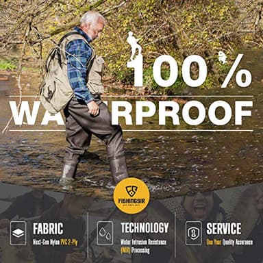 FISHINGSIR Fishing Waders for Men with Boots Womens Chest Waders 2-Ply Nylon/PVC Waterproof for Hunting with Boot Hanger - Image 5