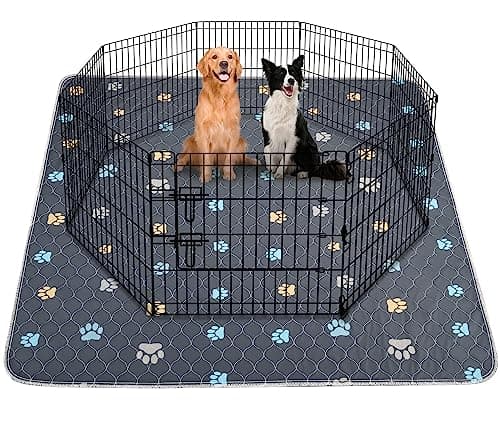Aitmexcn Washable Puppy Dog Pee Pad, 2PCS 100% Waterproof Whelping Training Mat for Puppy/Senior Dog, Fast Drying Reusable Puppy Pads for Indoor, Outdoor and Car Travel- 48'' x 48'',Gray - Image 1