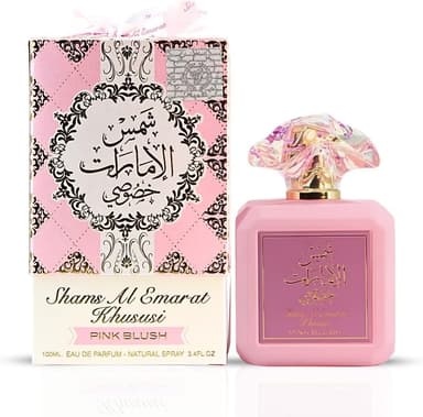 Ard al Zaafaran Pink Blush Shams Al Emarat Khususi, Marshmallow Blush Perfume For Women, Eau de Parfum - 100 ML (3.4 OZ) Romantic & Sweet Arabian Perfume - A Captivating Scent wrapped in Pink Bottle - Image 2