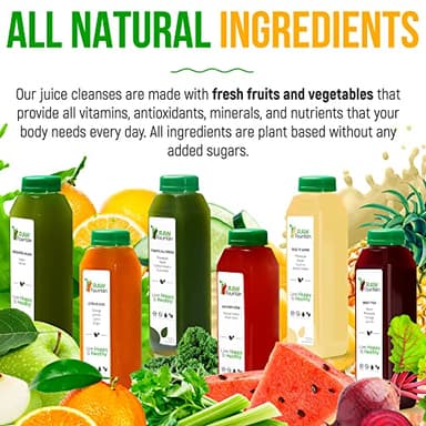 1 Day Juice Cleanse by Raw Fountain, Tropical Flavors, All Natural Raw, Cold Pressed Fruit and Vegetable Juices, Detox Cleanse, 6 Bottles 12oz, 3 Bonus Ginger Shots - Image 5