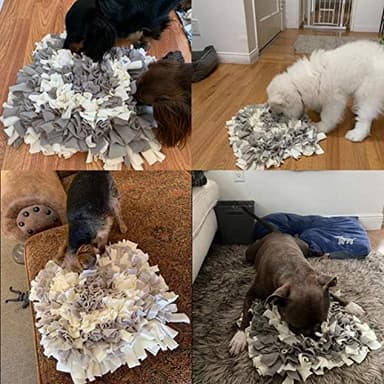 Pet Snuffle Mat for Dogs, Dog Feeding Mat, Nosework Training Mats for Foraging Instinct Interactive Puzzle Toys (Gray&White - Image 7