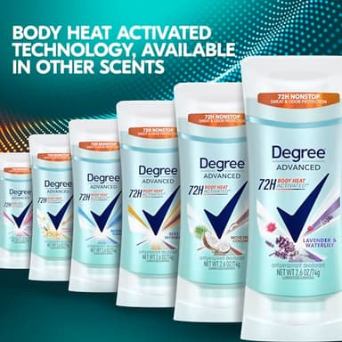 Degree Advanced Protection Antiperspirant Deodorant Lavender & Waterlily for 72-Hour Sweat & Odor Control for Women, with Body Heat Activated Technology, 2.6 oz - Image 8