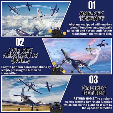 LEAMBE 4 Channel RC Plane - Ready to Fly Aerobatic Aircraft, Easy Control for Beginners, F4U Corsair RC Airplane Best Gift for Boys - Image 4