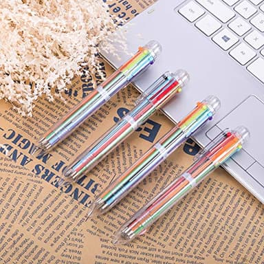 favide 22 Pack 0.5mm 6-in-1 Multicolor Ballpoint Pen,6-Color Retractable Ballpoint Pens for Office School Supplies Students Children Gift,Kids Party Favors - Image 4