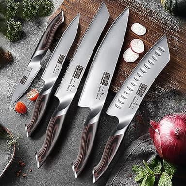 HOSHANHO Knife Set with Magnetic Knife Holder, 6 Pieces Japanese High Carbon Stainless Steel Kitchen Knife Sets, Ultra Sharp Professional Chef Knives Sets - Image 8