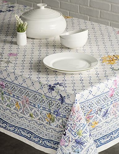 Maison d' Hermine Table Cloth Rectangle Table 100% Cotton 70 x 120 Inches Tablecloth Reusable Decorative Everyday Use for Dining Room, Farmhouse, Home, Party, Festive & Wedding Spring Summer - Faience - Image 7
