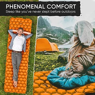 POWERLIX Ultralight Inflatable Camping Sleeping Pad - Camping Mattress for Backpacking, Hiking, Compact Lightweight Sleeping Mat for Camping, Inflation Bag/Repair Kit Included - Image 2