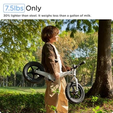 KÜB Balance Bike, Ages 3 to 5 Year Old, 12 Inch Wheels, Super Light Magnesium Frame, Adjustable Seat, Toddler Bike with Footrest, Steady Balancing, Gift for Boys Girls, White - Image 9