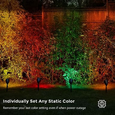 SURAIELEC Halloween Spotlight Outdoor, Remote Control LED Spotlights with Timer, Plug in Yard Spotlight for Trees, Garden Holiday Decor, Red Green Yellow Warm Glow, Waterproof, 10FT Cord, 2 Pack - Image 6