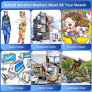 Banral 180 Colors Alcohol Markers Set, Dual Tip Alcohol Based Art Marker for Artists Kids Adult Coloring, Permanent Illustration Sketch Pens for Drawing with Case and Holders - Image 8