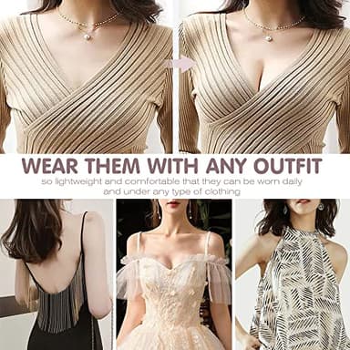 MINIYA 2025 Push Up Sticky Bra, 2 Pack Reusable Adhesive Invisible Backless Strapless Bra (US, Cup Band, B, Nude+Black) - Image 6