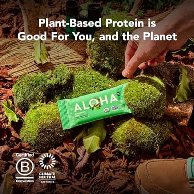 ALOHA Organic Plant Based Protein Bars - Peanut Butter Cup Bar - 12 Bars, Vegan, Low Sugar, Gluten-Free, Low Carb, Non-GMO, No Stevia, No Erythritol - Image 8