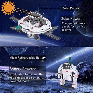 STEM Projects for Kids Age 8-12 Solar Robot Learning Building Science Kit with Solar Panel & Battery Powered 6 in 1 Experiment for Kids, Christmas Birthday Gifts Idea Toy for 9 10 11 Boys Girls - Image 6