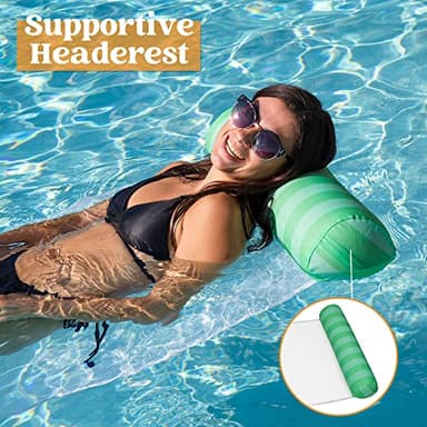 Sloosh 3 Pack Multi Purpose Swimming Pool Hammock, Inflatable Pool Floats for Outdoor, Beach, Water Lounges Pool Accessories (Saddle, Lounge Chair, Hammock, Drifter) - Image 3