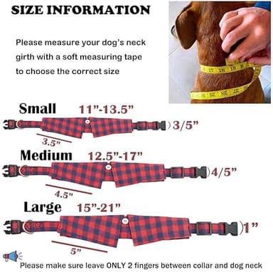 Cotton Dog Collar with Bowtie, Comfortable Adjustable Cute Lapel Design Dog Bow Tie Collar for Small Medium Large Boys and Girls Pets(Red Blue, M(12-17in) - Image 6