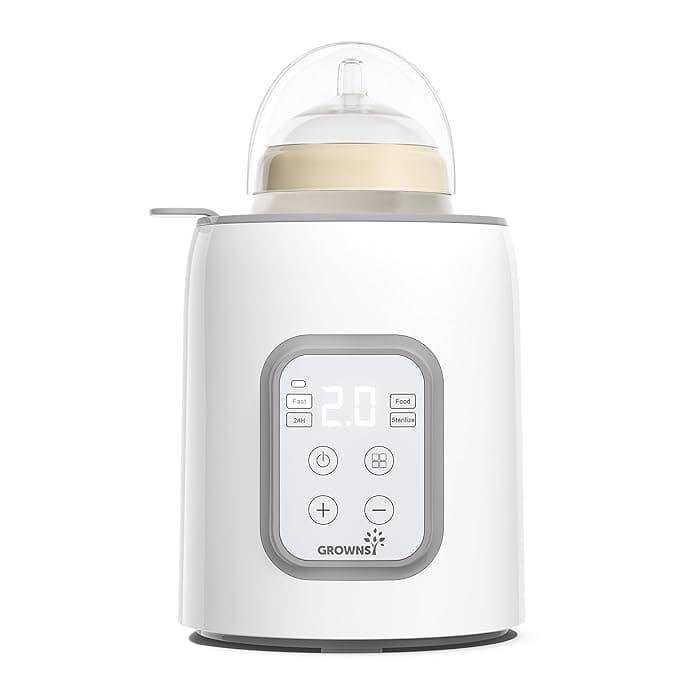 Bottle Warmer, GROWNSY 8-in-1 Fast Baby Milk Warmer with Timer for Breastmilk or Formula, Accurate Temperature Control, with Defrost, Sterili-zing, Keep, Heat Baby Food Jars Function - Image 1