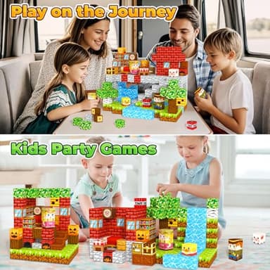 ORZbb Magnetic Blocks Kids Games Building Toys for 3 4 5 6 7 8 9 10 11 12 Year Old Boys Girls, Magnetic Tiles Cubes STEM Sensory Toys for Toddler Travel Party Christmas Birthday Gifts - Image 6