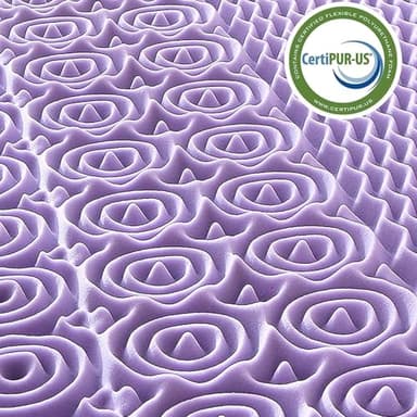 MUXHOMO 3 Inch 7-Zone Queen Mattress Topper, Egg Crate Foam Mattress Topper Queen Size for Back Pain, Lavender Cooling Gel Infused Bed Pad, CertiPUR-US and Oeko-TEX Certification (60"×80") - Image 4