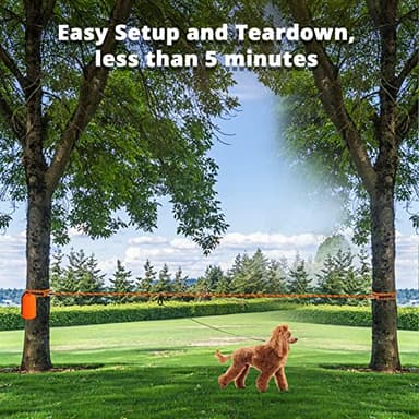 Dog Tie Out Cable for Camping - 50ft/70ft/100ft Portable Reflective Overhead Trolley System for Dogs up to 300lbs - Dog Lead for Yard Camping | Parks | Outdoor Events - Image 6