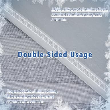 EMME Cooling Throw Blanket, Thin Lightweight Summer Blanket for Couch Sofa, Cold Bed Throws for Hot Sleepers, Double Sided, Keep Body Cool for Kids Adults, Grey - Image 6