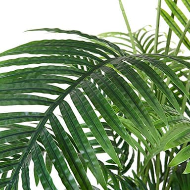 Fopamtri Artificial Areca Palm Plant 4.6 Feet Fake Palm Tree with 15 Trunks Faux Tree for Indoor Outdoor Modern Decor Feaux Dypsis Lutescens Plants in Pot for Home Office Housewarming Gift, 2 Pack - Image 2