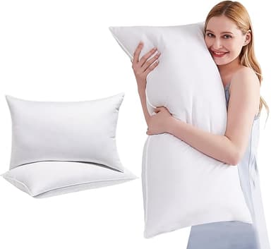Mr.Ye Bed Pillows for Sleeping King Size 2 Pack Premium Luxury Hotel Quality Soft Pillows Down Alternative Filling for Back, Stomach or Side Sleepers, White - Image 1