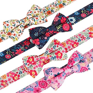 Didog Floral Dog Collar with Bow, Cute Girl Dog Collars with Detachable Bowtie, Soft & Comfy Spring Summer Dog Collar for Small Medium Large Dogs Gift Holiday, Orange, S - Image 3