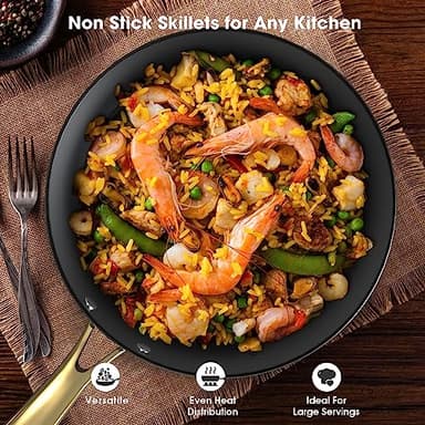 imarku Cast Iron Skillets, 12 Inch Cast Iron Pan, Professional Non Stick Frying Pans Long Lasting Nonstick Frying Pan Nonstick Pans Stay Cool Handle Easy Clean, Unique Birthday Gifts for Women/Men - Image 9