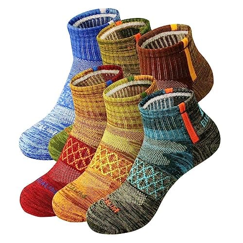 BIOAUM Men's Atheltic Socks Size 10-13 - 6 Pairs Cotton Quarter Socks for Running, Workout, Work - Image 1