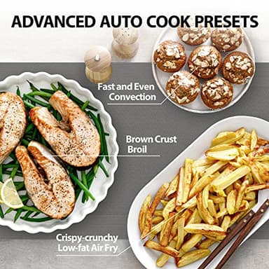 TOSHIBA Combo 8-in-1 Countertop Microwave Oven, with Convection, Broil, Odor Removal Mode, 12.4" Position Memory Turntable, Child-Lock, Black Stainless Steel, ML2-EC10SA(BS) A, Air Fryer-1.0 Cu.Ft - Image 5