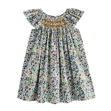 Simplee kids Baby Girls Summer Casual Dresses Toddler Floral Print Sundress Princess Dress for 2T - Image 1