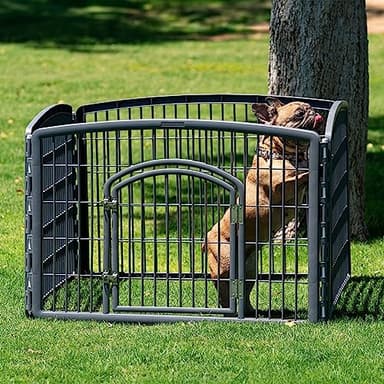 IRIS USA Puppy Playpen Dog Playpen Fence Enclosure with Dog Gate Door - Indoor Pet Playpen - 4 or 8 Panel - Image 7