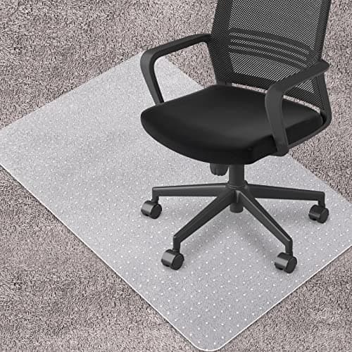 Office Chair Mat for Carpeted Floors, Desk Mats 48"X30" for Rolling Desk on Low Pile Carpets, Small Computer Gaming Plastic Floor Mats for Office Chair on Carpet, Easy Glide Without Curling - Image 1