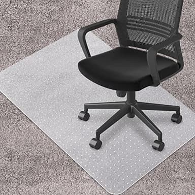 Office Chair Mat for Carpeted Floors, Desk Mats 48"X30" for Rolling Desk on Low Pile Carpets, Small Computer Gaming Plastic Floor Mats for Office Chair on Carpet, Easy Glide Without Curling - Image 1