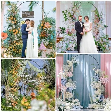 Wokceer Wedding Arch Backdrop Stand 8 FT Metal Backdrop Arch Stand for Wedding Ceremony Birthday Party Bridal Shower Floral Balloon Arch Decoration - Image 6