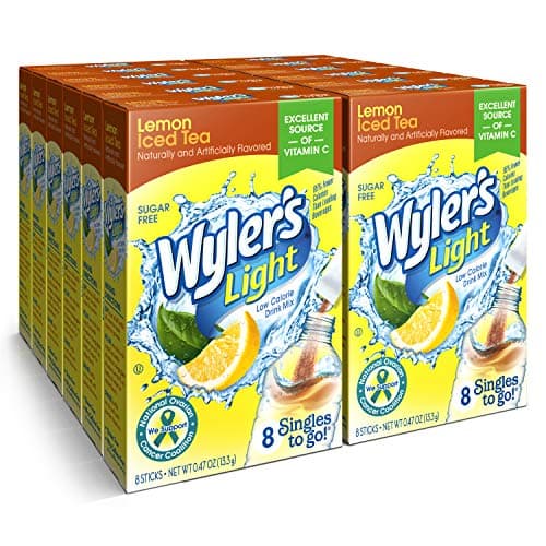 Wyler's Light Singles To Go Powder Packets, Water Drink Mix, Lemon Iced Tea, 96 Single Servings (Pack of 12) - Image 1