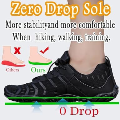 Barefoot Shoes Men Women Minimalist Shoes Zero Drop Workout Cross-Trainer Hiking Water Wide Toe Box Grounded Footwear Weightlifting Walking Black - Image 3