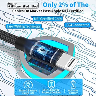 [Apple MFi Certified] iPhone Fast Car Charger, Linocell 60W Dual PD USB-C Car Power Cigarette Lighter USB-C Car Carplay Charger with 6FT Type-C to Lightning Cable for iPhone 14 13 12 11 XS XR X 8 iPad - Image 2