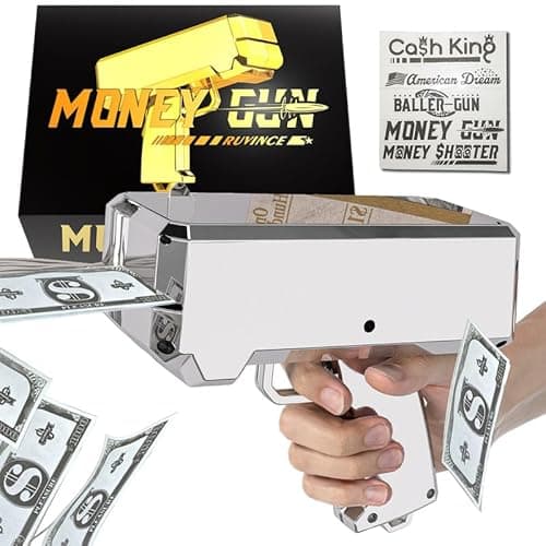 Money Gun Shooter – RUVINCE Money Gun for Movies That Look Real, Prop Gun Make it Rain, Handheld Cash Gun for Game Movies Party - Image 1